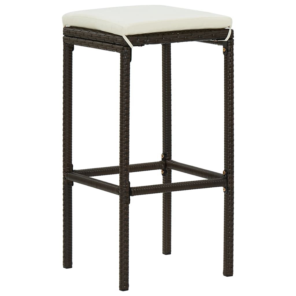 vidaXL 3 Piece Bar Set Poly Rattan Brown