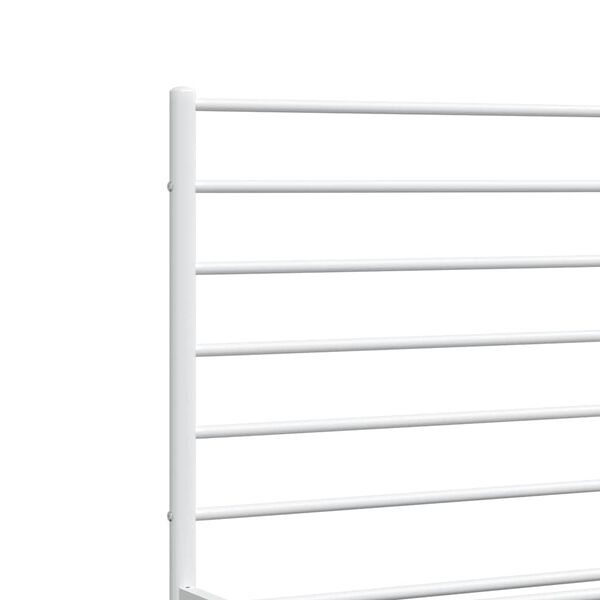 vidaXL Metal Bed Frame without Mattress with Footboard White 183x213cm