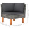 vidaXL 5 Piece Garden Lounge Set with Cushions Poly Rattan Grey