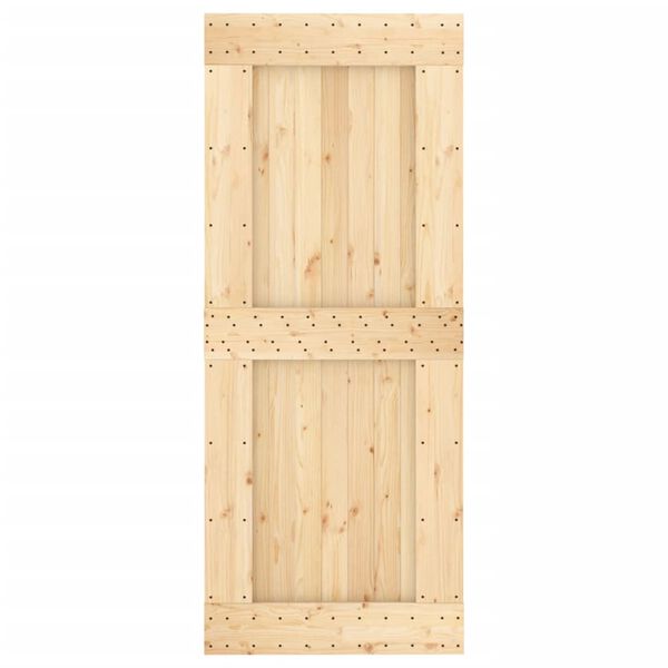 vidaXL Sliding Door with Hardware Set 85x210 cm Solid Wood Pine