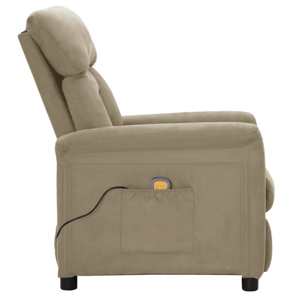 vidaXL Electric Massage Chair Light Grey Faux Suede Leather