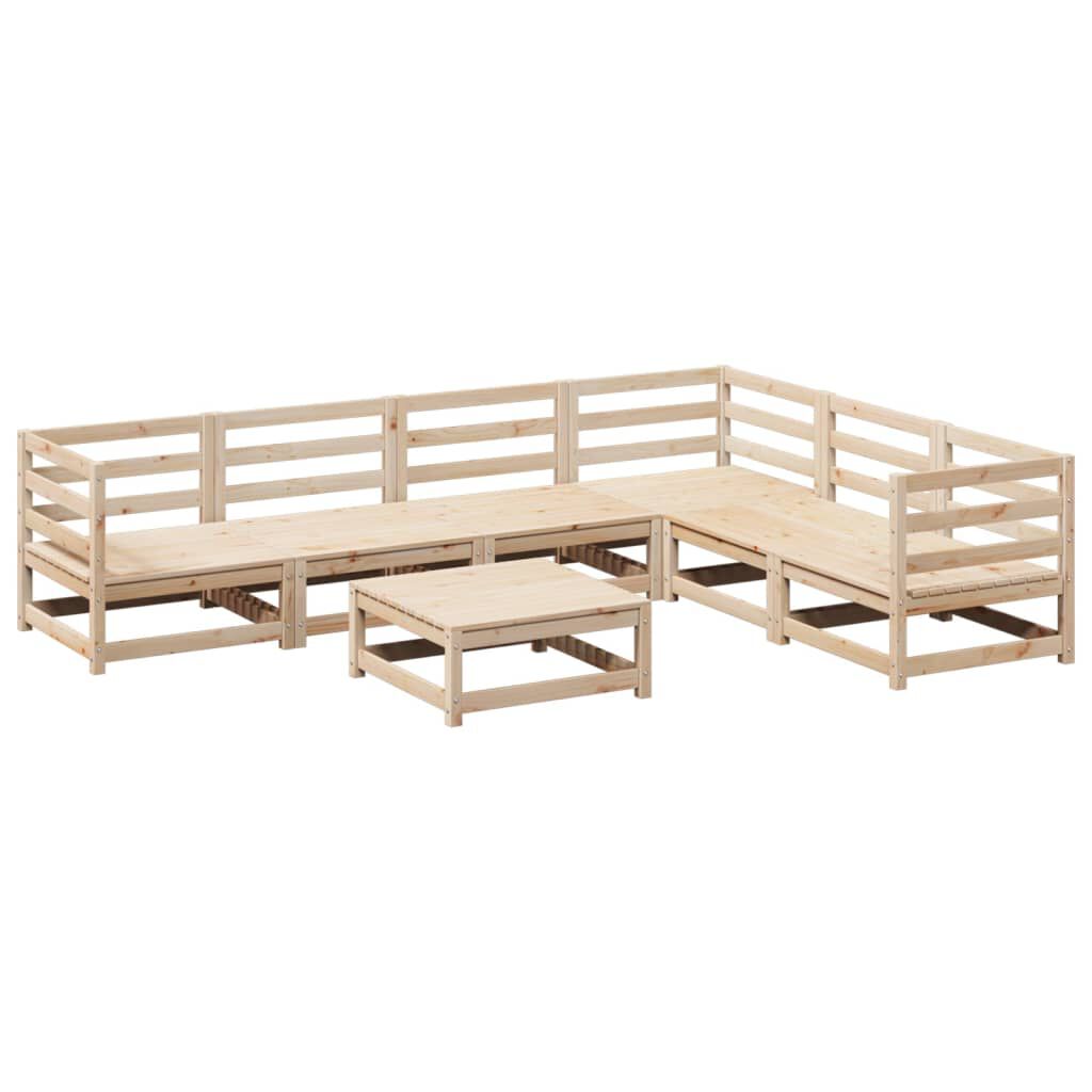 vidaXL 7 Piece Garden Sofa Set Solid Wood Pine
