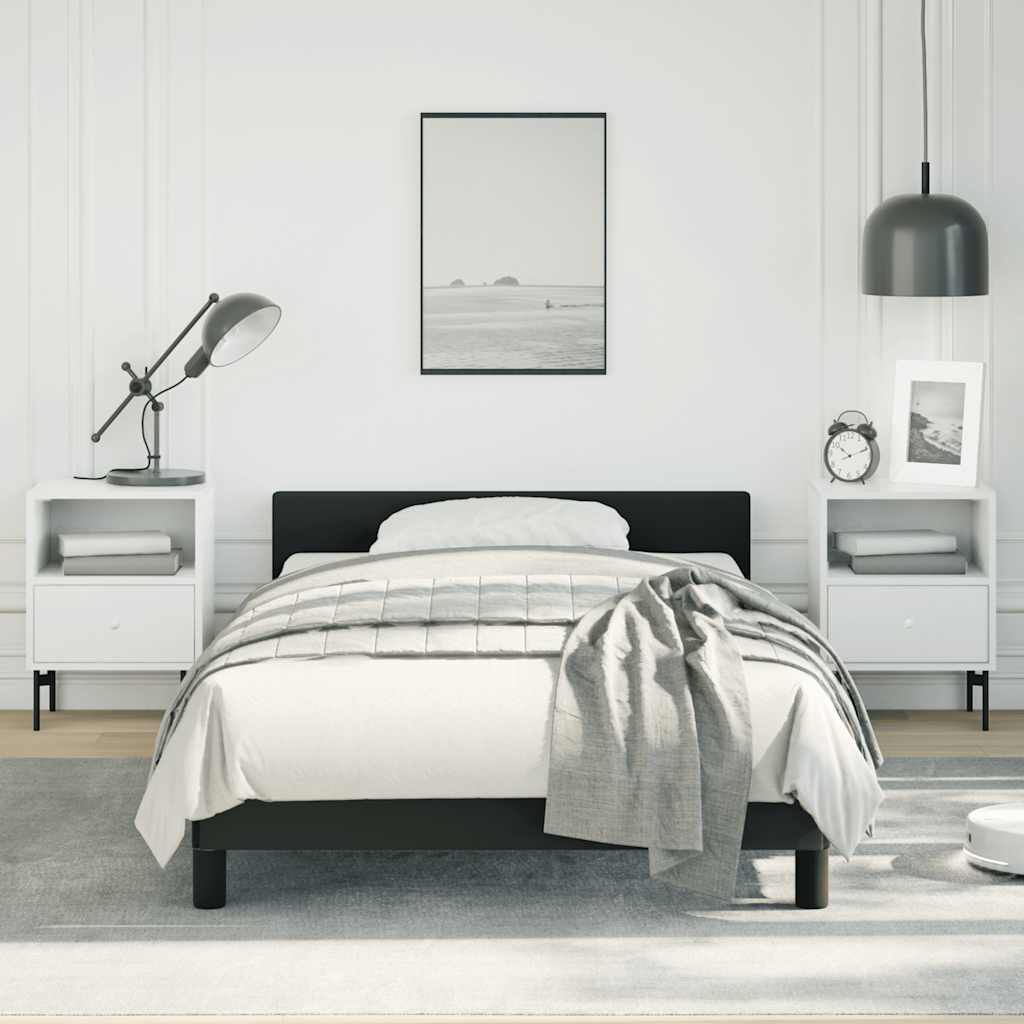 vidaXL Bed Frame without Mattress Black Twin Faux Leather