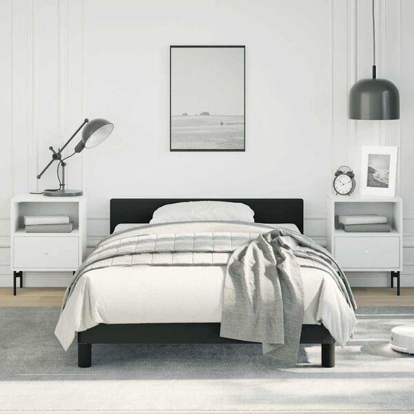 vidaXL Bed Frame without Mattress Black Twin Faux Leather
