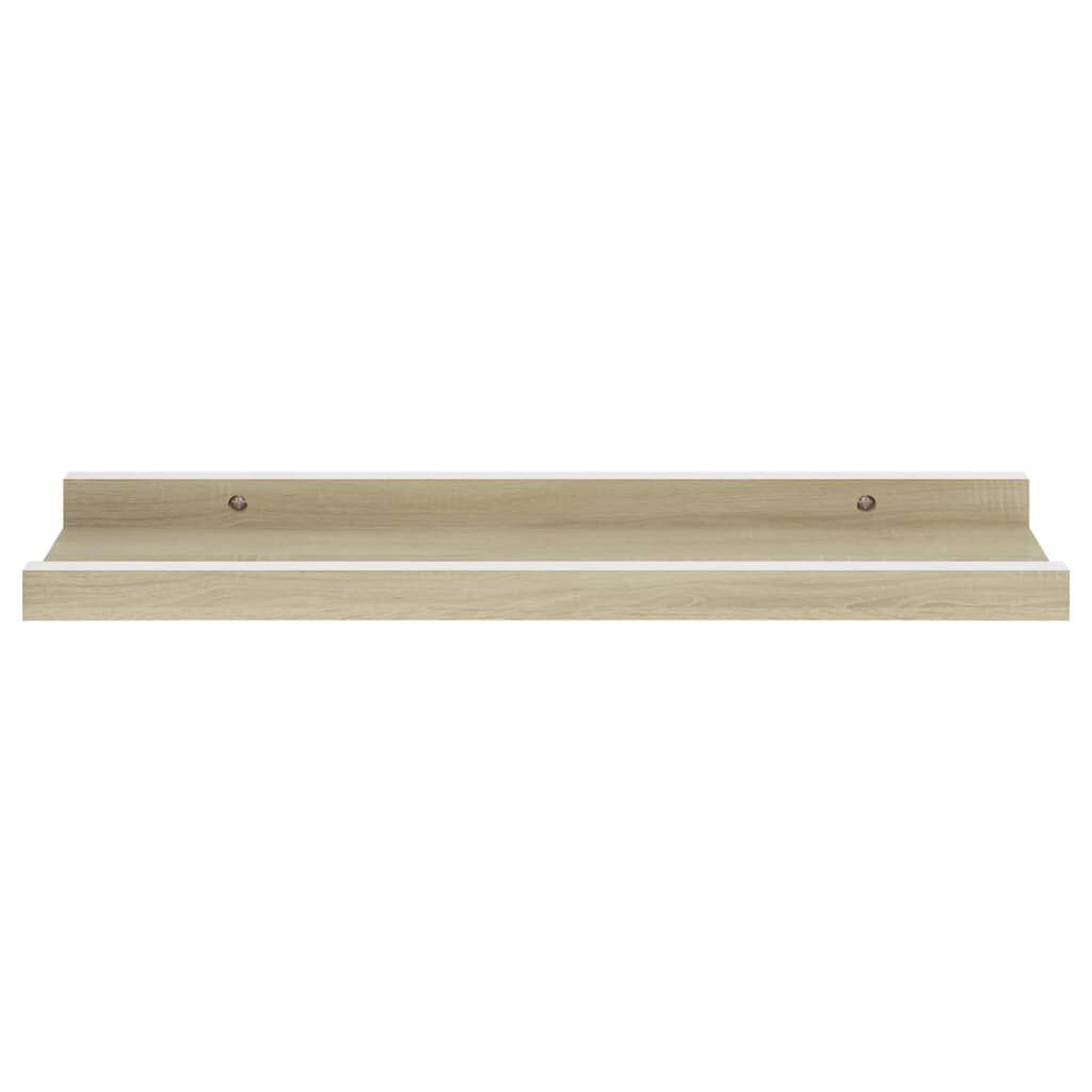 vidaXL Wall Shelves 4 pcs White and Sonoma Oak 40x9x3 cm