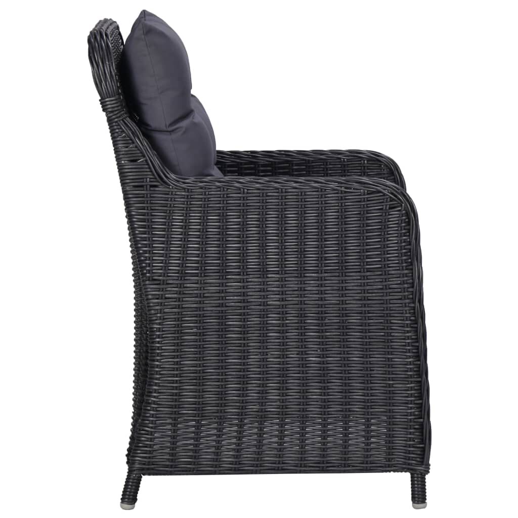 vidaXL 5 Piece Garden Dining Set Black