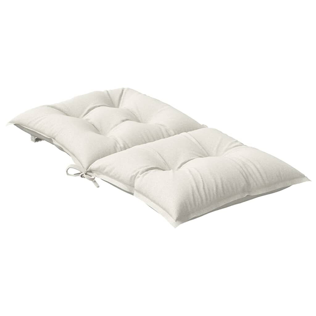 vidaXL Lowback Chair Cushions 2 pcs Melange Cream 100x50x7 cm Fabric