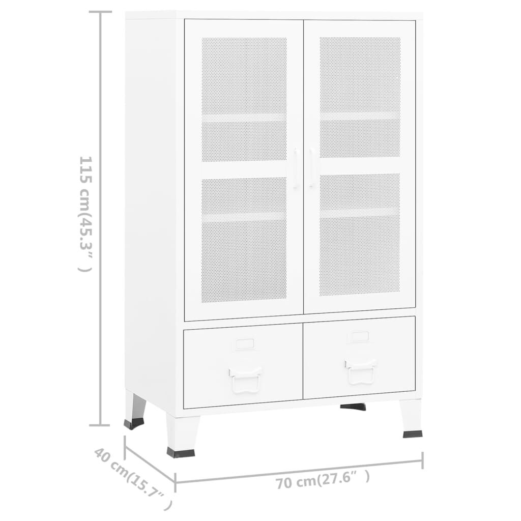 vidaXL Industrial Storage Chest White Metal