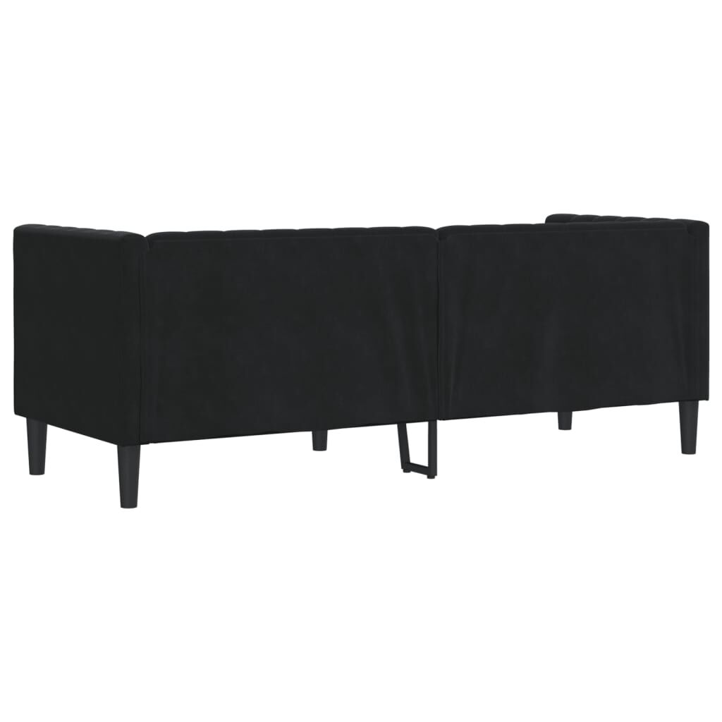vidaXL Chesterfield Sofa with Bolsters 3-Seater Black Velvet