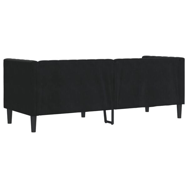 vidaXL Chesterfield Sofa with Bolsters 3-Seater Black Velvet