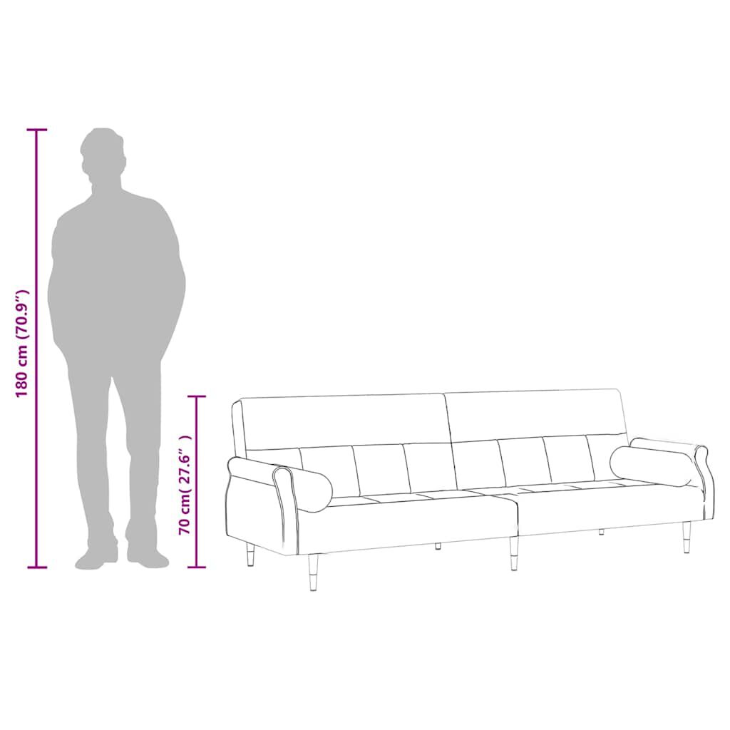 vidaXL Sofa Bed with Cushions Black Velvet