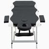 vidaXL 3-Zone Foldable Massage Table Aluminium Black and White