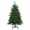 vidaXL Artificial Hinged Christmas Tree 150 LEDs & Ball Set 150 cm