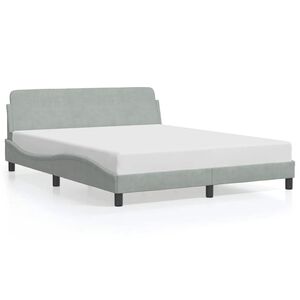 vidaXL Bed Frame "Dover" Light Grey 152x203 cm Queen Velvet