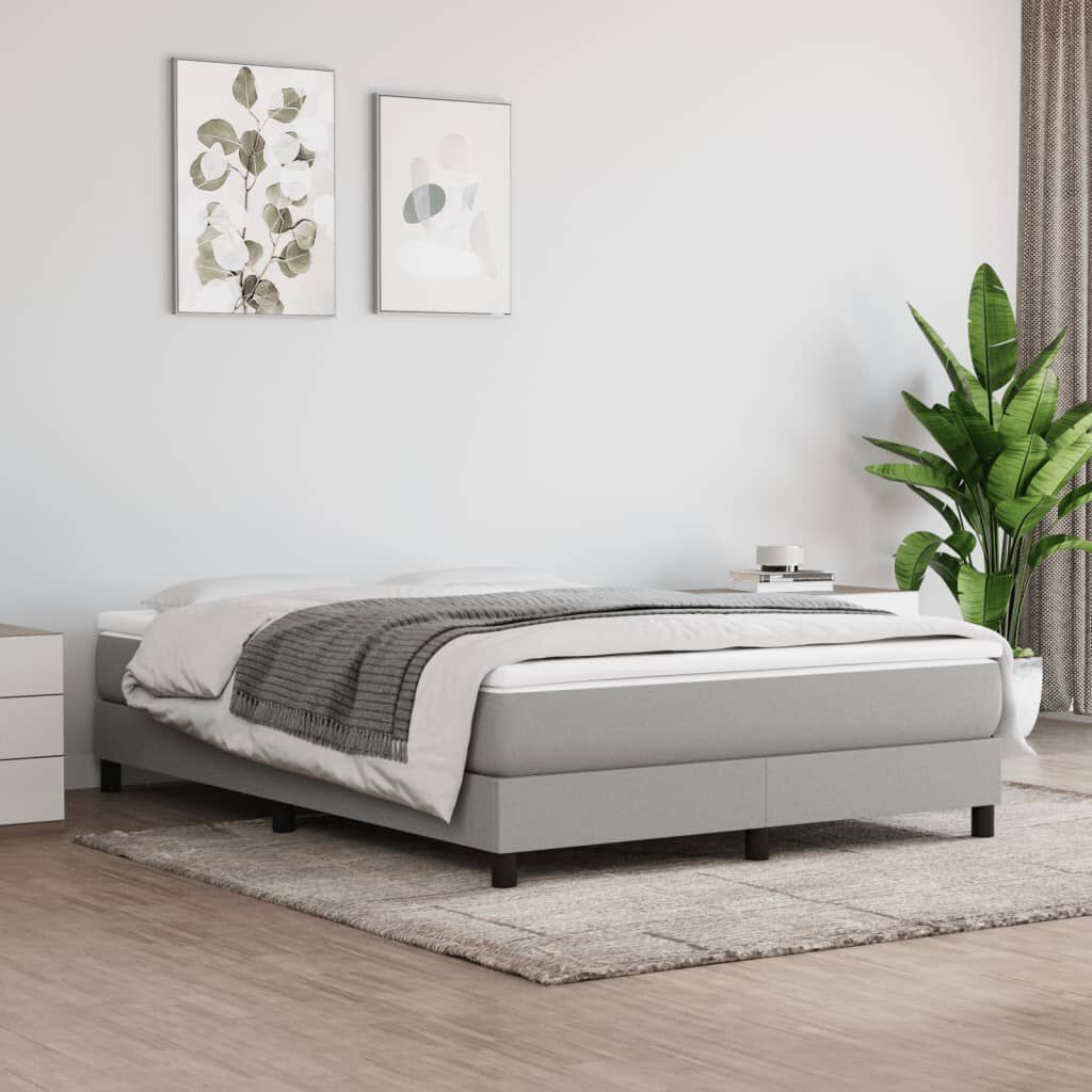 vidaXL Bed Frame without Mattress Light Grey Full Fabric (US Only)