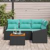 vidaXL Garden Sofa Set 5 pcs Black and turquoise