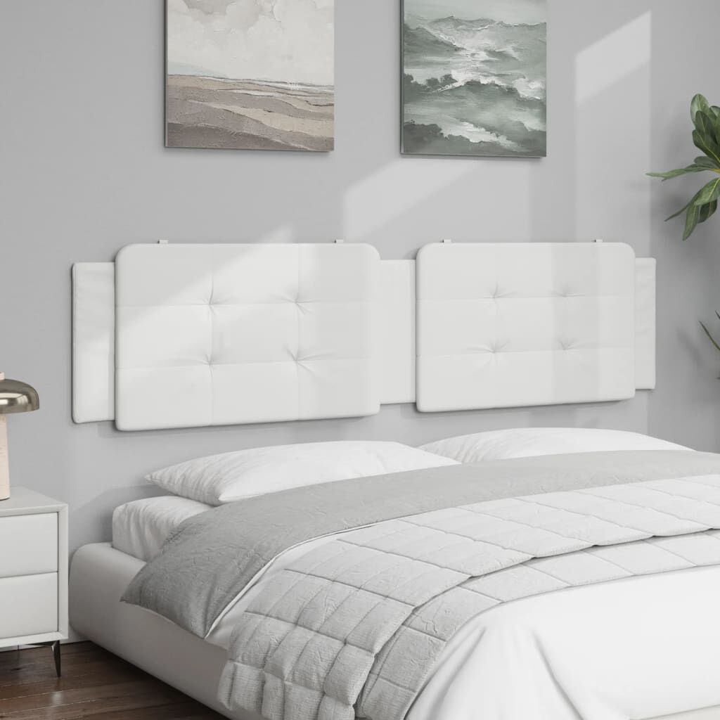 vidaXL Headboard Cushion "Zadar" White 193 cm Faux Leather