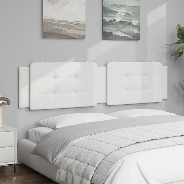 vidaXL Headboard Cushion "Zadar" White 193 cm Faux Leather