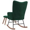vidaXL Rocking Chair with a Stool Dark Green Velvet
