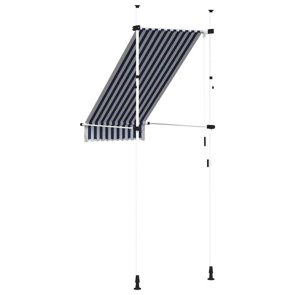 vidaXL Manual Retractable Awning 100 cm Blue and White Stripes