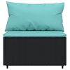 vidaXL 4 Piece Garden Lounge Set with Cushions Black Poly Rattan