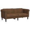 vidaXL 3 Piece Sofa Set Brown Velvet