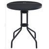 vidaXL Garden Table Black 60 cm Steel and Glass