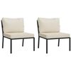 vidaXL Garden Chairs with Sand Cushions 2 pcs 60x74x79 cm Steel