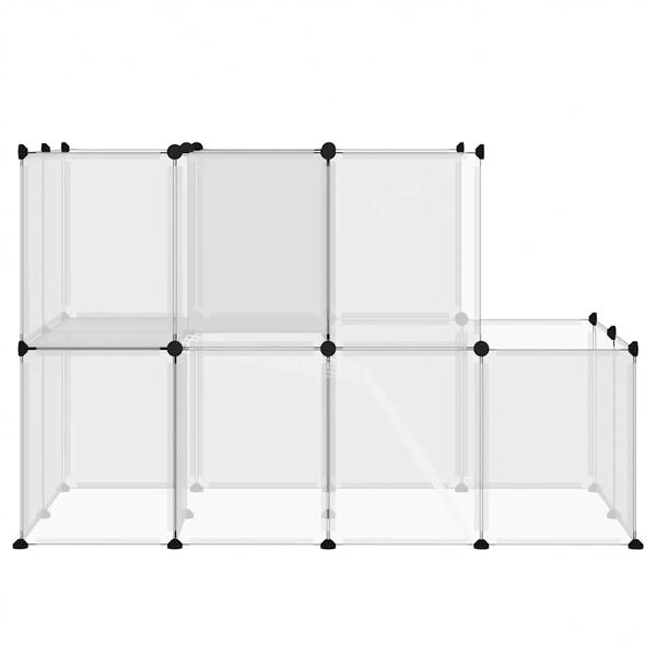 vidaXL Small Animal Cage Transparent 142x74x93 cm PP and Steel