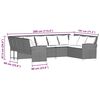 vidaXL Garden Sofa with Cushions Grey Poly Rattan