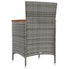 vidaXL Garden Dining Chairs 2 pcs Poly Rattan Grey