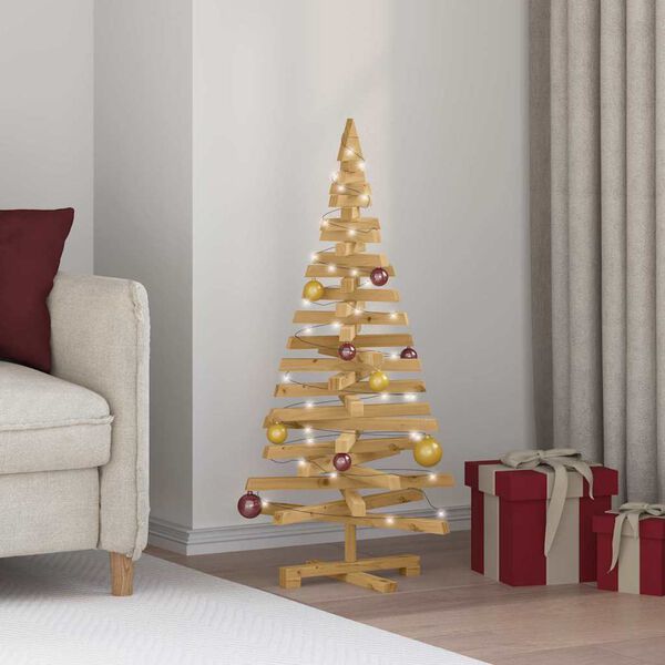 vidaXL Christmas Trees with Stand Brown 120 cm Solid pine wood