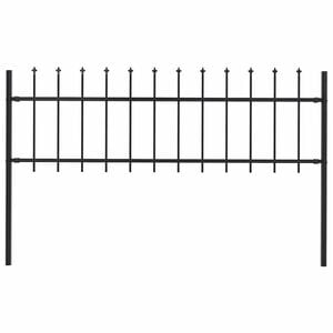 vidaXL Garden Fence Woerden with Spear Top Steel 181x60 cm Black