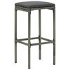 vidaXL Bar Stools with Cushions 2 pcs Grey Poly Rattan