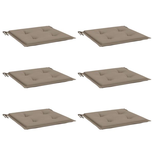 vidaXL Garden Chair Cushions 6 pcs Taupe 50x50x3 cm Oxford Fabric