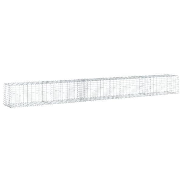 vidaXL Gabion Basket with Cover 500x50x50 cm Galvanised Iron