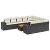 vidaXL 11 Piece Garden Sofa Set with Cushions Black Poly Rattan