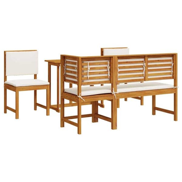 vidaXL Garden Bistro Set 4 pcs Brown Solid Acacia Wood