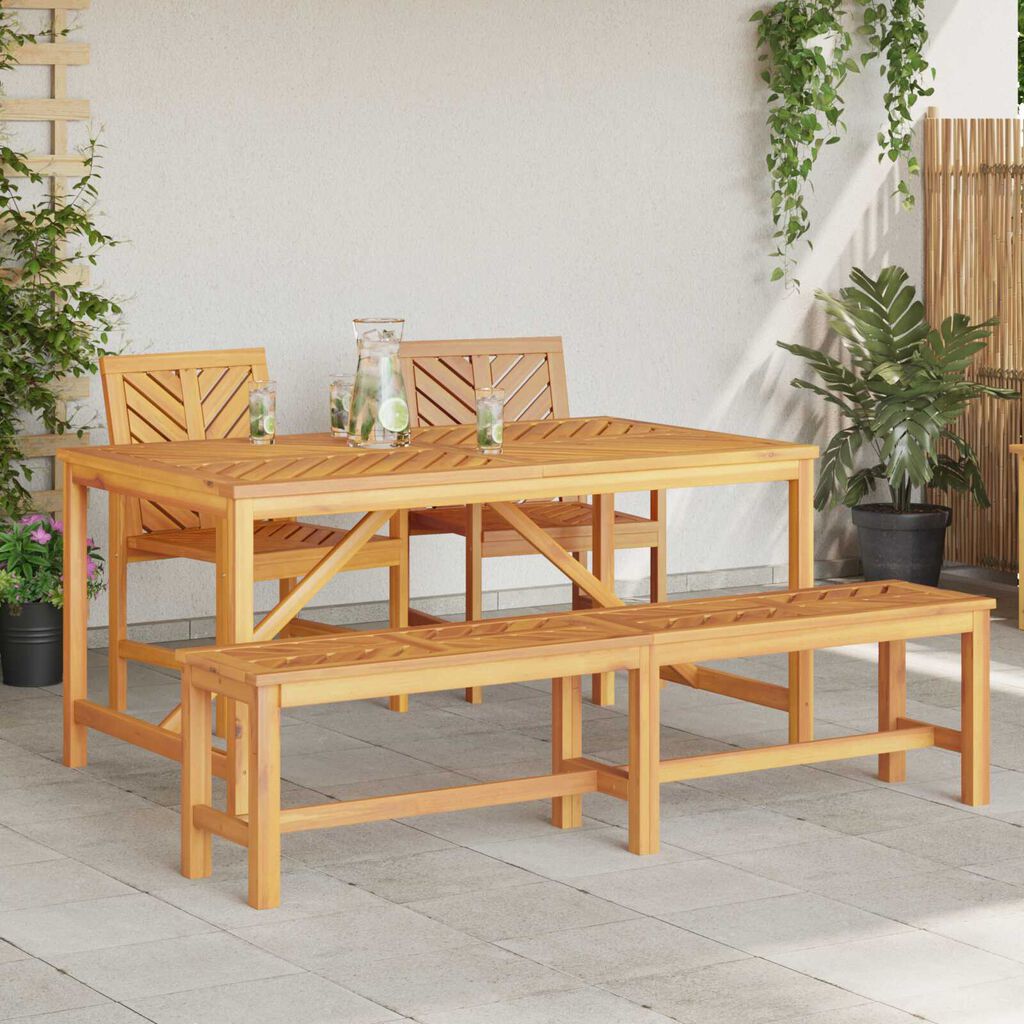 vidaXL Garden Dining Set 4 pcs Brown 150 x 90 x 74 cm