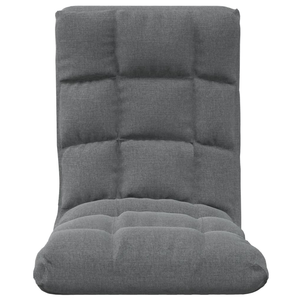 vidaXL Folding Floor Chair Light Grey Fabric