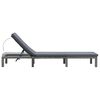 vidaXL Sun Lounger with Cushion Poly Rattan Anthracite