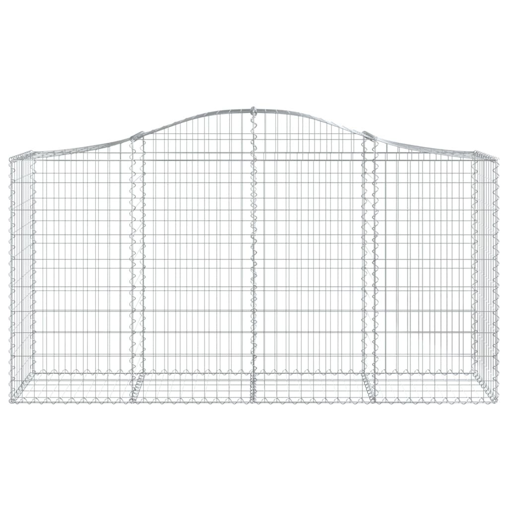 vidaXL Arched Gabion Baskets 12 pcs 200x50x100/120 cm Galvanised Iron