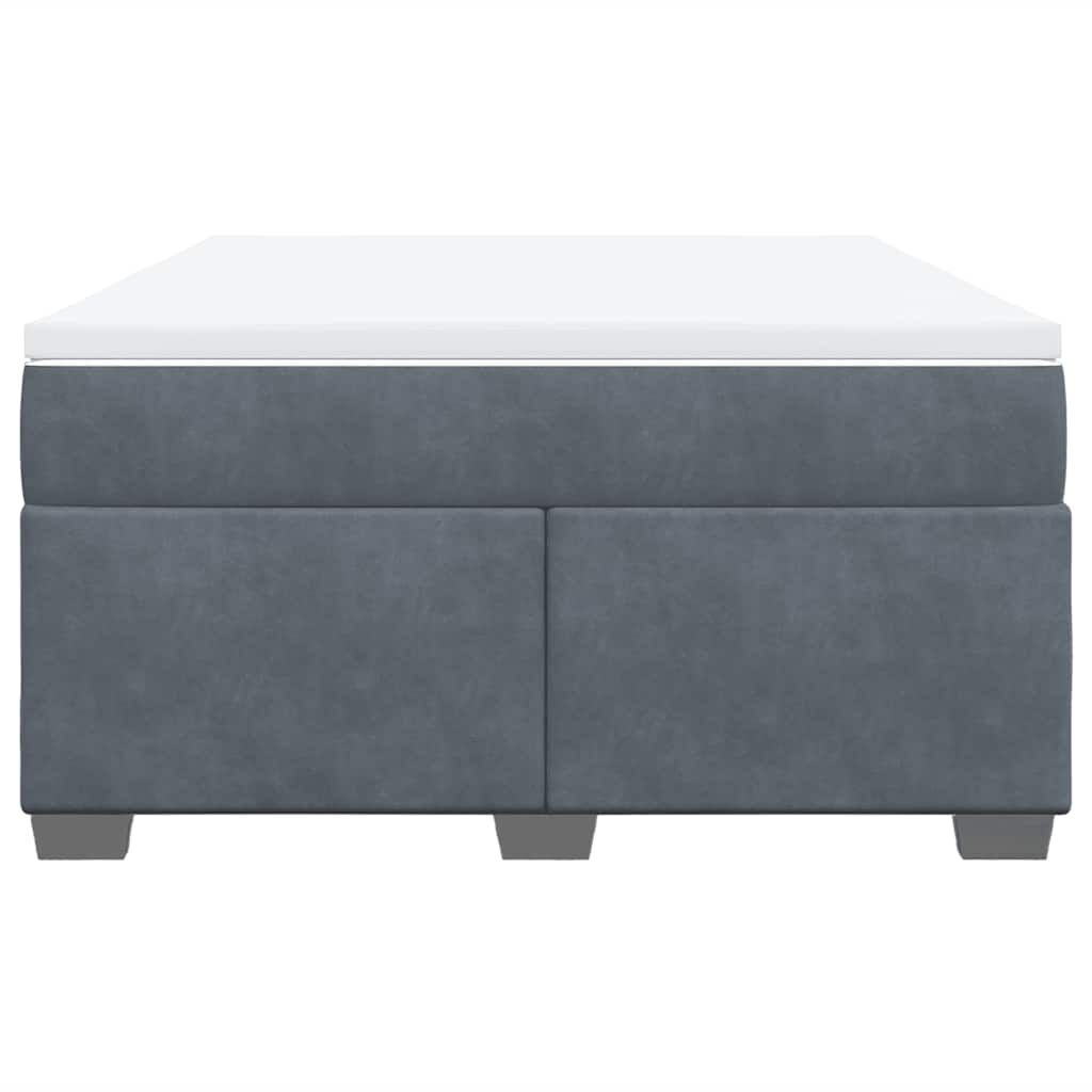 vidaXL Box Spring Bed with Mattress Light Grey Queen Velvet