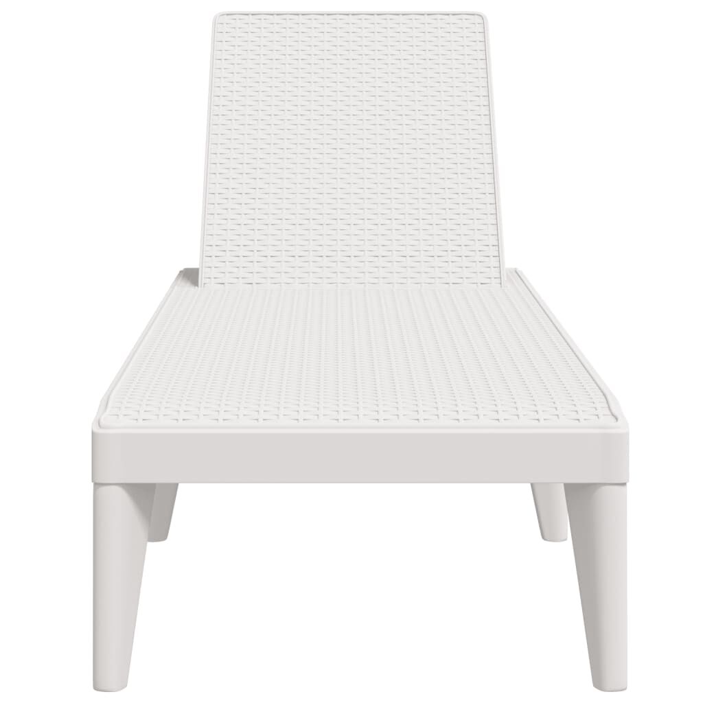 vidaXL Sun Lounger White 186x60x29 cm PP