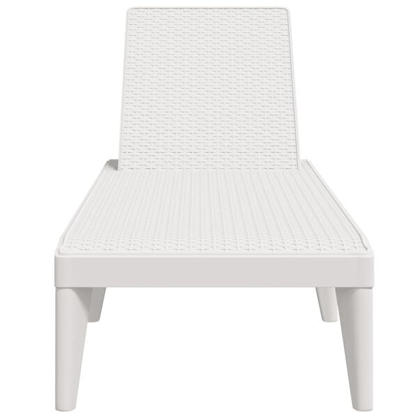 vidaXL Sun Lounger White 186x60x29 cm PP