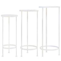 vidaXL Plant Stand Set 3 Pieces Vintage Style Metal Antique White