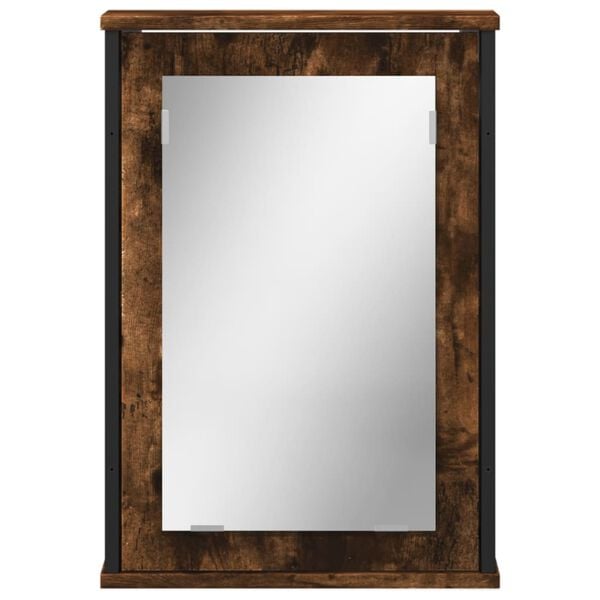 vidaXL Bathroom Mirror Cabinet Smoked Oak 42x12x60 cm Engineered Wood
