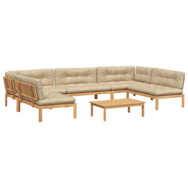 vidaXL 6 Piece Garden Pallet Sofa Set with Cushions Solid Wood Acacia