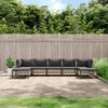 vidaXL 7 Piece Garden Lounge Set with Cushions Anthracite Poly Rattan