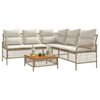 vidaXL 2 Piece Garden Sofa Set with Cushions Beige Poly Rattan